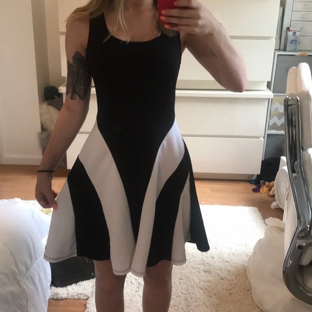 Black and white simple dress
